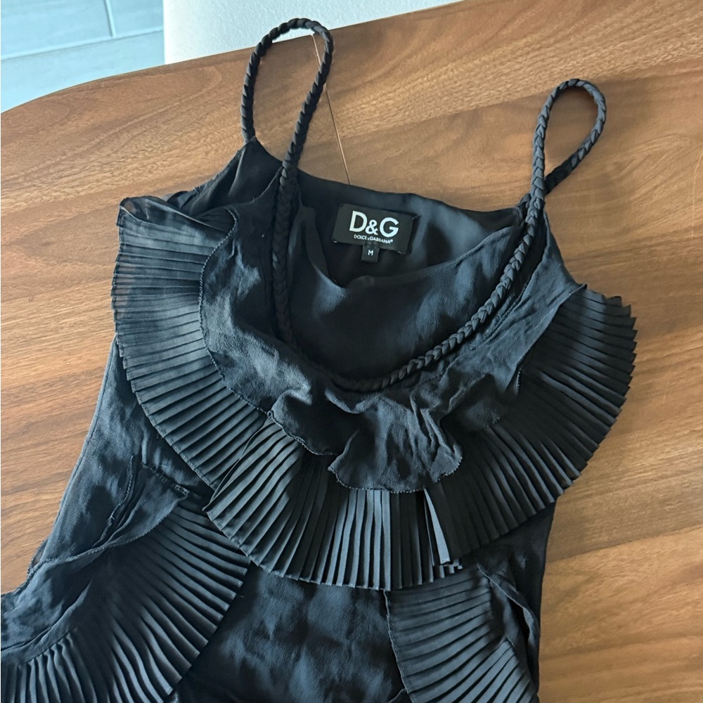 D&G Black Ruffled Dress - 100% silk
